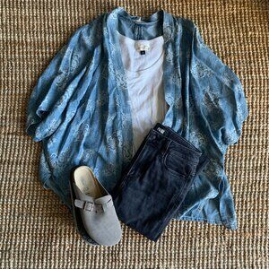 Floral Chambray Kimono